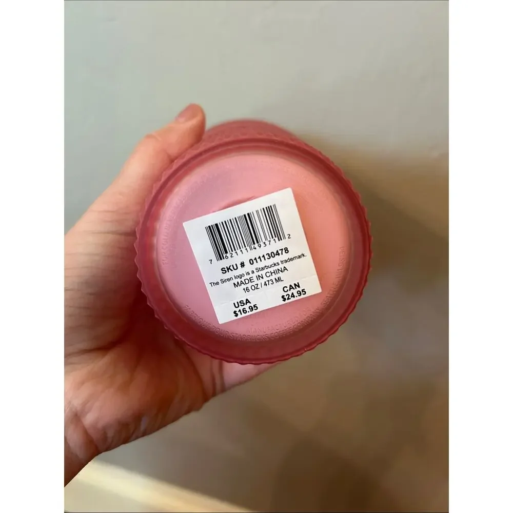 Starbucks Rose Pink Studded Reusable Cold Cup with Straw